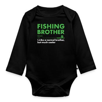 Fisher Brother Définition Pêche - Body Bébé bio manches longues - noir - Devant