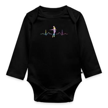 Ballett Tänzer Herzschlag Ekg Ballerina - Baby Bio-Langarm-Body - Schwarz - Vorne
