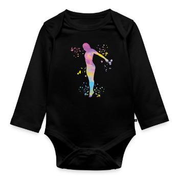 Plongeon, Plongeon synchronisé, Saut artistique - Body Bébé bio manches longues - noir - Devant