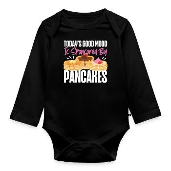Pancake Lover Kids Today's Good - Baby Bio-Langarm-Body - Schwarz - Vorne