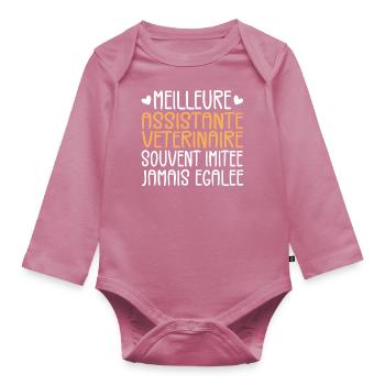 Souvent imitée Meilleure assistante vétérinaire - Body Bébé bio manches longues - mauve - Devant