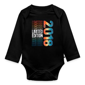 Limited Edition since 2018 Birthday Vintage 2018 - Organic Longsleeve Baby Bodysuit - black - Front