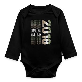 Limited Edition Since 2018 Birthday Vintage 2018 - Organic Longsleeve Baby Bodysuit - black - Front
