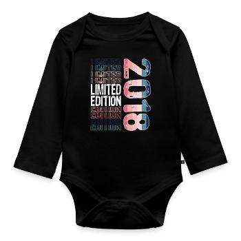 Limited Edition Since 2018 Birthday Vintage 2018 - Organic Longsleeve Baby Bodysuit - black - Front