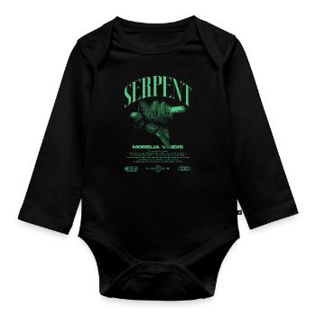 Green Tree Python Modern Reptile Keeper Streetwear - Body Bébé bio manches longues - noir - Devant