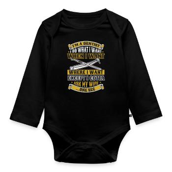 Zahnarzt Dentist - Baby Bio-Langarm-Body - Schwarz - Vorne