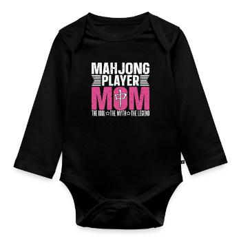 Mahjong Player Mom The Idol The Myth Loves Mahjong - Organic Longsleeve Baby Bodysuit - black - Front