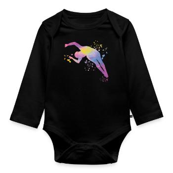 Plongeon, Plongeon synchronisé, Saut artistique - Body Bébé bio manches longues - noir - Devant