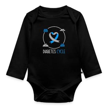 T1D Diabetes Type 1 Diabetic Gift - Organic Longsleeve Baby Bodysuit - black - Front