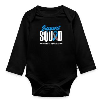 T1D Diabetes Typ 1 Diabetiker Geschenk - Baby Bio-Langarm-Body - Schwarz - Vorne