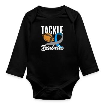 T1D Diabetes Type 1 Diabetic Gift - Organic Longsleeve Baby Bodysuit - black - Front