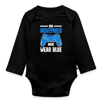 T1D Diabetes Typ 1 Diabetiker Geschenk - Baby Bio-Langarm-Body - Schwarz - Vorne