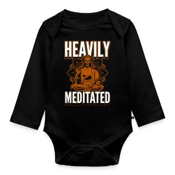 Meditation Om Mindfulness - Organic Longsleeve Baby Bodysuit - black - Front