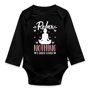 Yoga Geist Buddha Spirit - Organic Longsleeve Baby Bodysuit - black - Front