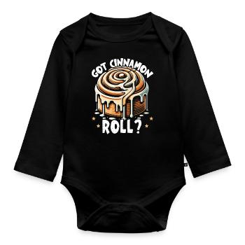 Idée cadeau Cannamon Rolls Candy Baker - Body Bébé bio manches longues - noir - Devant