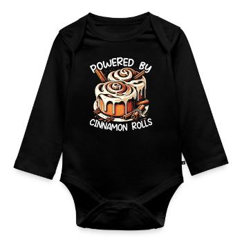 Idée cadeau Cannamon Rolls Candy Baker - Body Bébé bio manches longues - noir - Devant