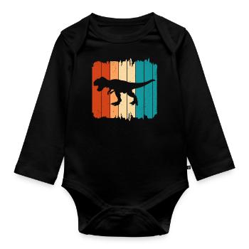 T Rex - Baby Bio-Langarm-Body - Schwarz - Vorne