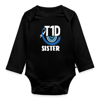 Cadeau pour diabétiques de type 1 pour diabétiques de type 1 - Body Bébé bio manches longues - noir - Devant