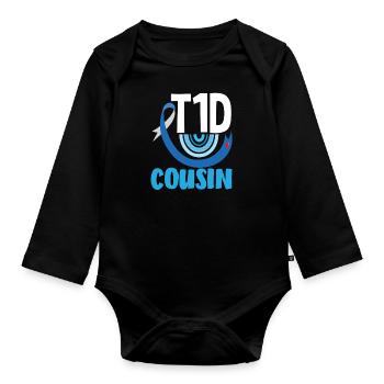 Cadeau pour diabétiques de type 1 pour diabétiques de type 1 - Body Bébé bio manches longues - noir - Devant