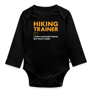Hiker Trainer Definition Hiking - Baby Bio-Langarm-Body - Schwarz - Vorne