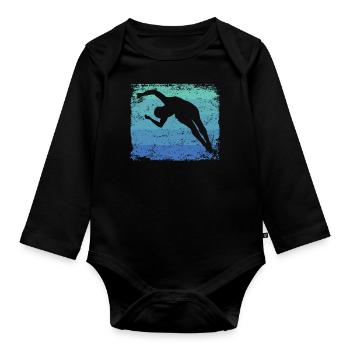 Plongeon, Saut artistique, Plongeon synchronisé - Body Bébé bio manches longues - noir - Devant
