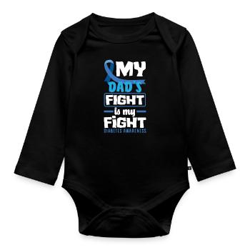 T1D Diabetes Type 1 Diabetic Gift - Organic Longsleeve Baby Bodysuit - black - Front