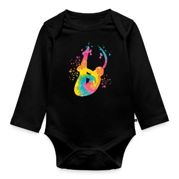 Plongeon, Saut artistique, Plongeon synchronisé - Body Bébé bio manches longues - noir - Devant