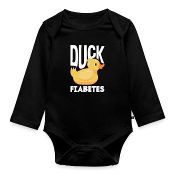 T1D Diabetes Type 1 Diabetic Gift - Organic Longsleeve Baby Bodysuit - black - Front