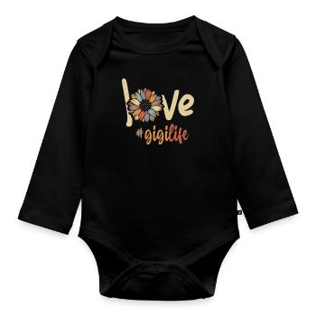 Liebe Gigi Life Lustige Oma - Baby Bio-Langarm-Body - Schwarz - Vorne