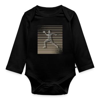 Handball Motif - Body Bébé bio manches longues - noir - Devant