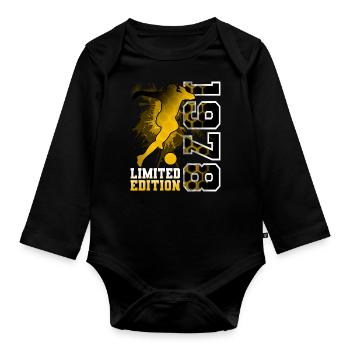 1978 Année de naissance Anniversaire Football - Body Bébé bio manches longues - noir - Devant