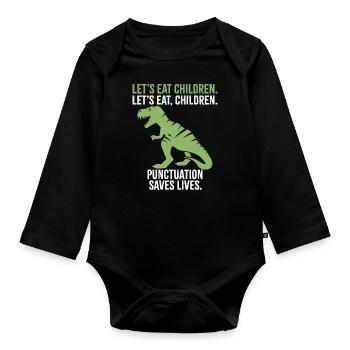 Lasst uns Kinder essen - Baby Bio-Langarm-Body - Schwarz - Vorne