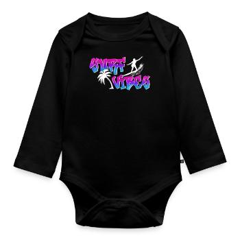 Surf vibes - Femmes / Filles - Body Bébé bio manches longues - noir - Devant