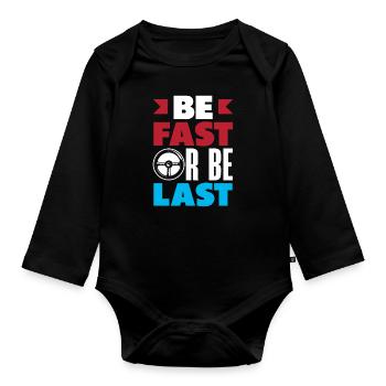 Funny Car Racing Car Racing Gift - Organic Longsleeve Baby Bodysuit - black - Front