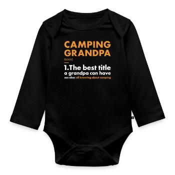 Camper Grandpa Definition Camping - Organic Longsleeve Baby Bodysuit - black - Front