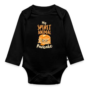 Pancake Lover Kids My Spirit - Organic Longsleeve Baby Bodysuit - black - Front