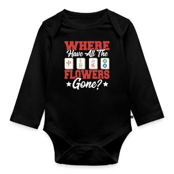 Cadeau pour les fans de Mahjong - Body Bébé bio manches longues - noir - Devant