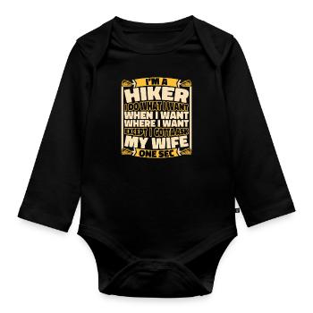 Hiking Hikers - Organic Longsleeve Baby Bodysuit - black - Front