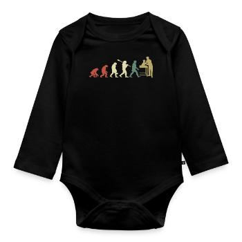 Veterinary Evolution Geschenk für Tierärzte - Baby Bio-Langarm-Body - Schwarz - Vorne