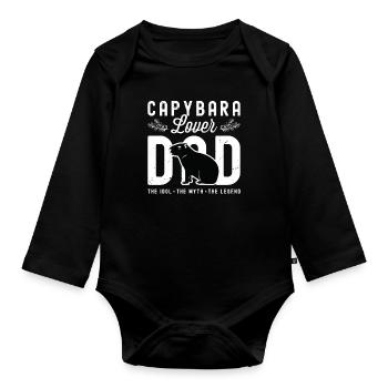 Capybara Lover Dad The Idol The Myth The Pet Owner - Baby Bio-Langarm-Body - Schwarz - Vorne
