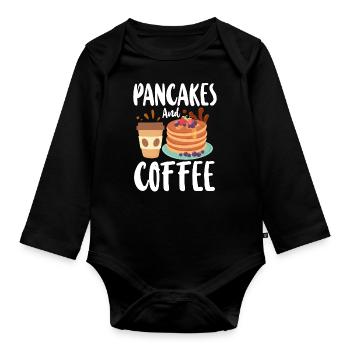 Pancake Lover Kids Pancakes And - Organic Longsleeve Baby Bodysuit - black - Front