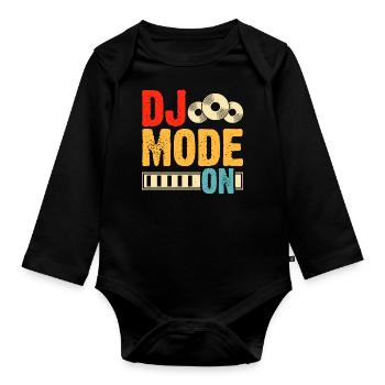 Dj Mode On - Baby Bio-Langarm-Body - Schwarz - Vorne