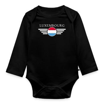 T-shirt luxembourgeois : diversité, histoire, charme - Body Bébé bio manches longues - noir - Devant
