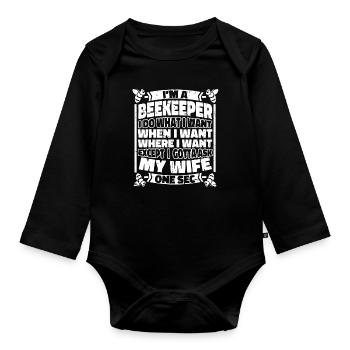 Beekeeper Beekeeper - Organic Longsleeve Baby Bodysuit - black - Front
