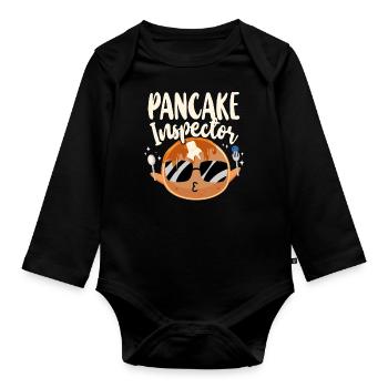 Pancake Lover Kids Pancake - Organic Longsleeve Baby Bodysuit - black - Front