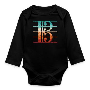 Clé d’alto Clé d’alto Partition Alto - Body Bébé bio manches longues - noir - Devant