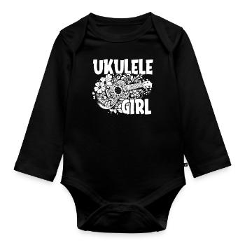 Ukulélé Ukulélé Fille - Body Bébé bio manches longues - noir - Devant
