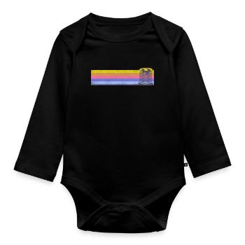 Pancake Lover Kids Retro Vintage - Baby Bio-Langarm-Body - Schwarz - Vorne