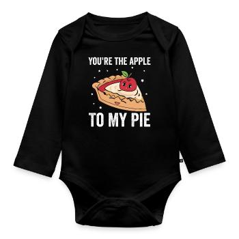 You're the apple to my cake – apple pie - Organic Longsleeve Baby Bodysuit - black - Front