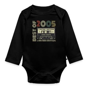 Jahrgang 2005 - 2005 Retro Geburtstagsgeschenk - Baby Bio-Langarm-Body - Schwarz - Vorne